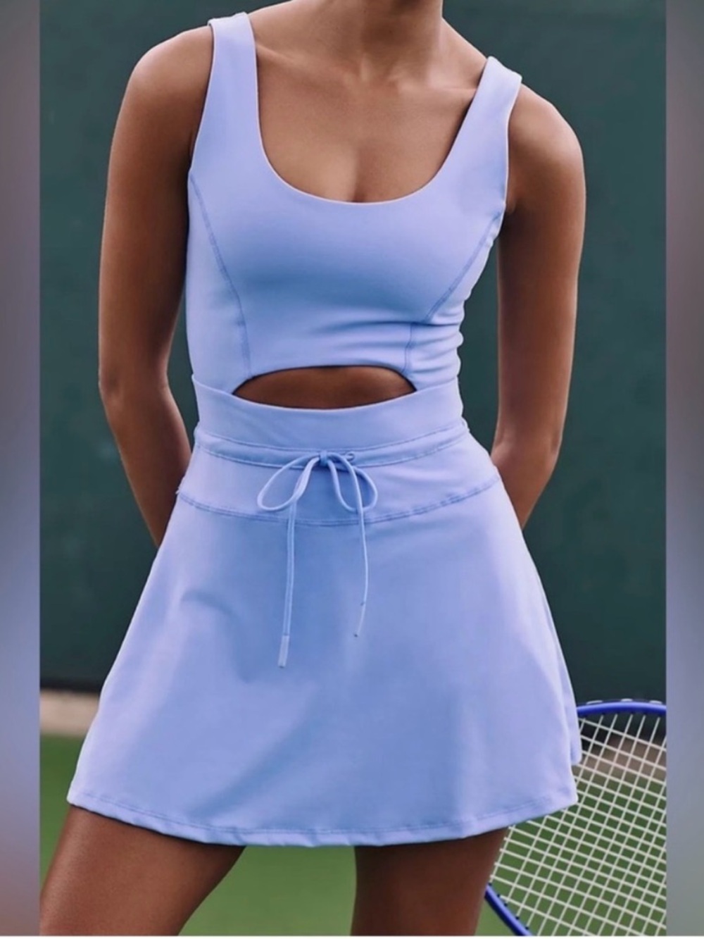 l*space Lavender Blue Skater Tennis Dress with Drawstring Waist